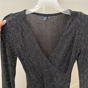 Black silver sparkle mini dress